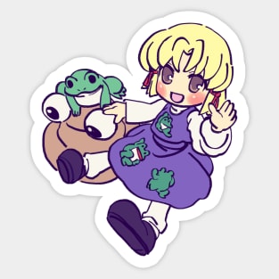 Mudwizard draws the cute suwako moriya figurine / touhou memes Sticker